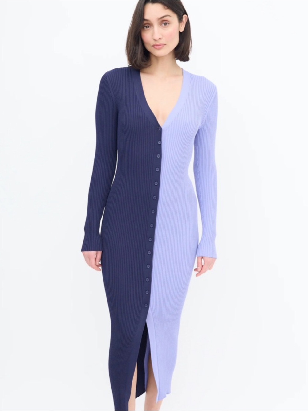 Staud Colorblock Midi Dress